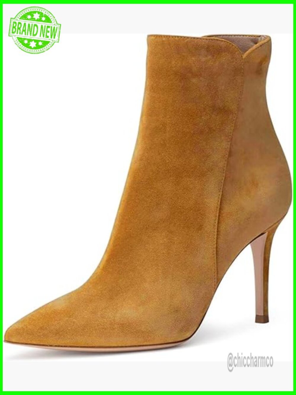 Stiletto High Heel Ankle Booties Pointed Toe Zipper Closure Classic Short Boots